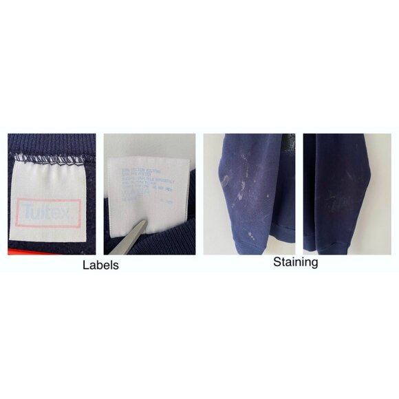 90s vintage blue deer animal nature wildlife graphic distressed pullover sweater - Picture 8 of 8